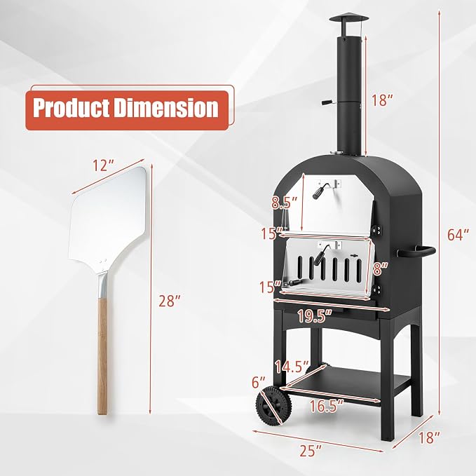 Giantex Wood Fired Pizza Oven - Image 8