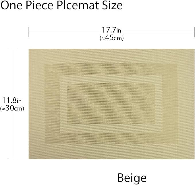 PIGCHCY Placemats Heat Resistant Non Slip Plastic Table Mats Washable Easy to - Image 2
