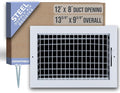 Fits 12x8 Duct Opening Steel Adjustable Air Supply Grille by Handua | Register by Handua
