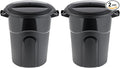 United Solution 20 Gallon Round Waste Container, Pass-Through Handles & by UNITEDSOLUTIONS