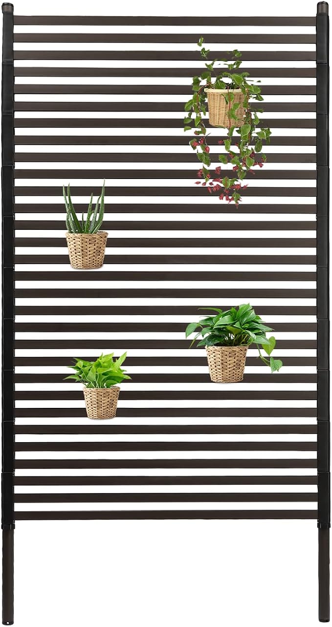 Metal Outdoor Privacy Screen, Freestanding Outdoor Divider Decorative Privacy - Image 3