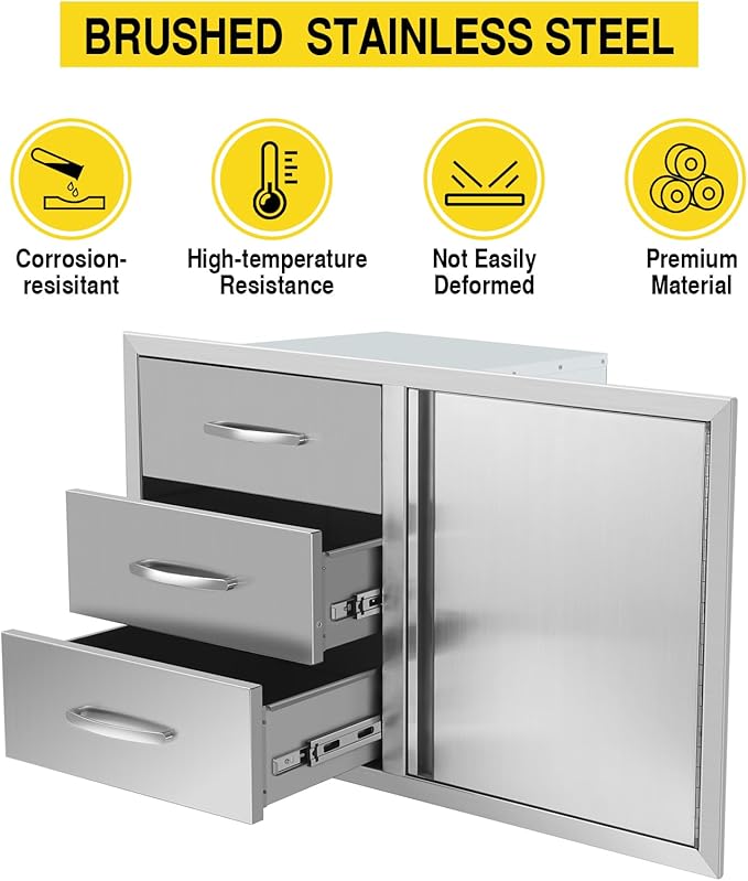 Outdoor Kitchen Drawer Combo, BBQ Access Trash Drawer Combo - Image 5
