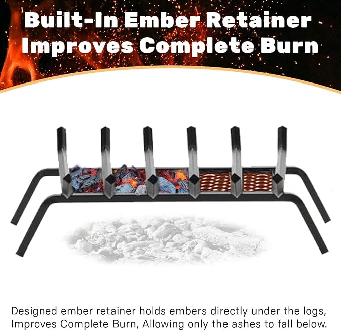 Heavy-Duty Steel Fireplace Grate - Image 3