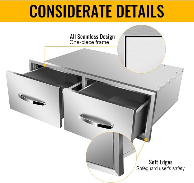 Outdoor Kitchen Drawers, Box Frame Style Flush Mount BBQ Drawer w/Stainless - Image 3