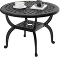 Cast Aluminum Outdoor Side Table, All Weather Round Bistro Table, Outdoor by Embraceartofoutdoorliving