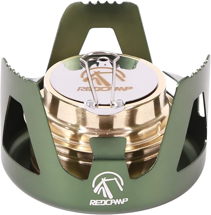 REDCAMP Mini Alcohol Stove for Backpacking, Lightweight Brass Spirit Burner by REDCAMP
