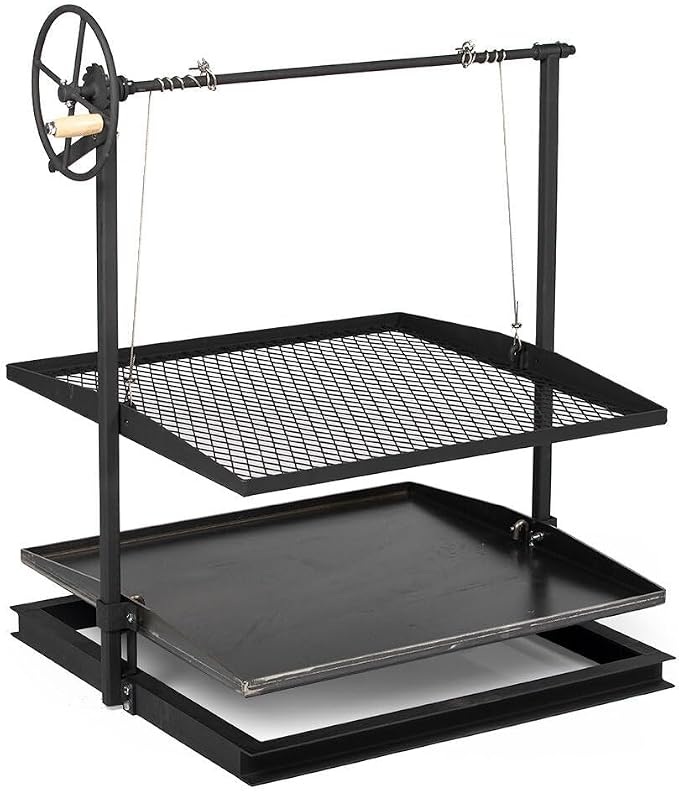 TITAN GREAT OUTDOORS Ash & Ember Adjustable Campfire Asado Grate and Griddle by TitanGreatOutdoors