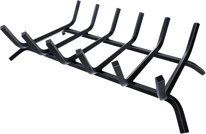 Fireplace Grate, Fireplace Log Holder, 21 inch Heavy Duty Solid Cast Iron by Luoieo