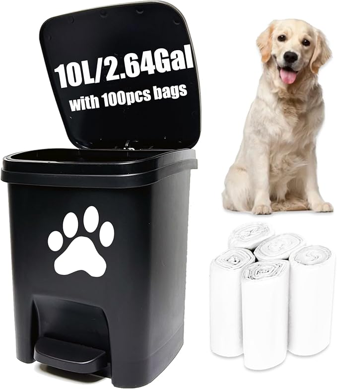 Tebiete Dog Poop Trash Can Outdoors Pet Waste Station by tebiete