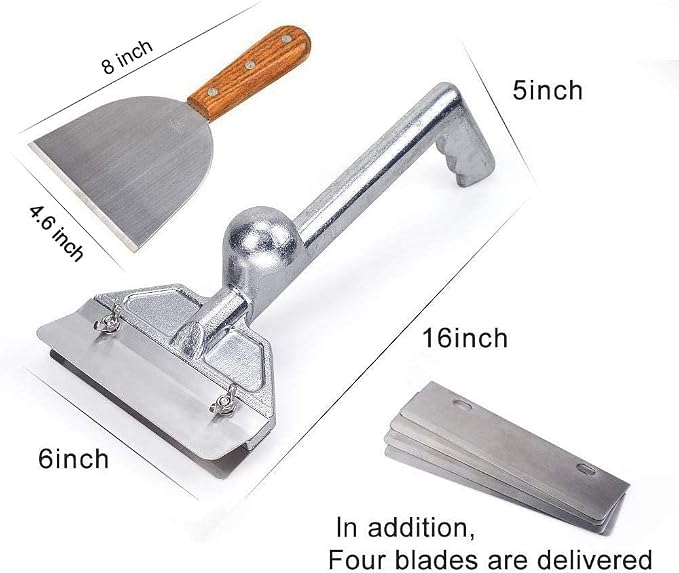 Grill Scrapers, Heavy Duty Casting Aluminum Commercial Griddle Scraper - Image 6