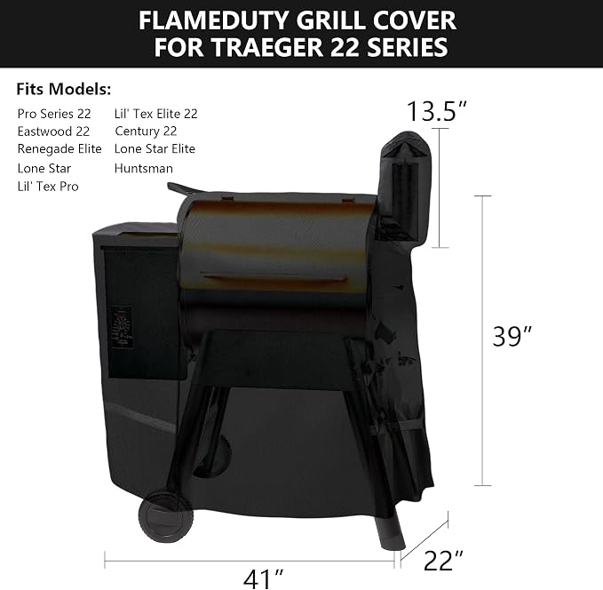Outdoor 600D Heavy Duty Waterproof Pellet Grill Cover - Image 2
