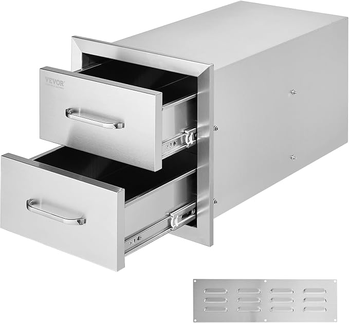 VEVOR Outdoor Kitchen Cabinets 14W x 14.3H x 23D Inch, BBQ Island Drawers by VEVOR