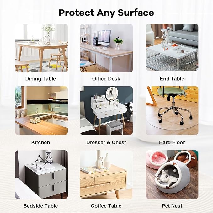 38x72 PVC Clear Table Protector Transparent Vinyl Table Cover Mat Desktop - Image 6