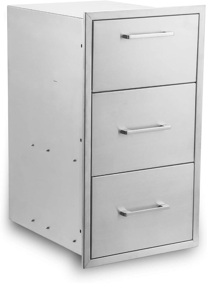 yuxiangBBQ 17" W x 30" H x 21" D Stainless Steel Outdoor Kitchen Drawers BBQ - Image 4