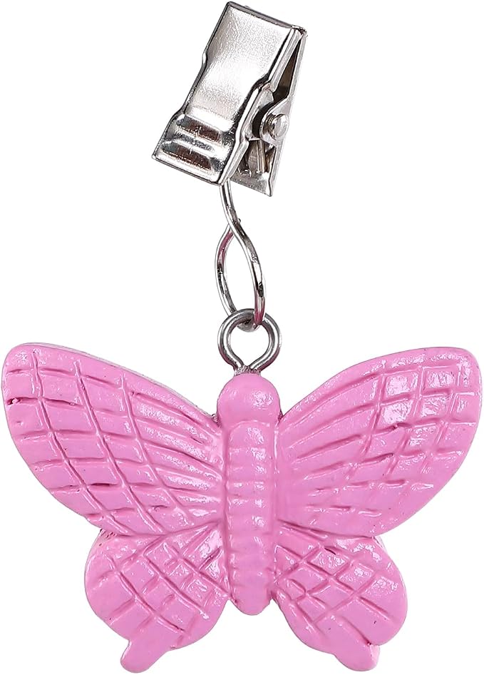 TwoFish Home Set of 4 Pink Butterfly Tablecloth Weights Clips Pink Butterfly - Image 7