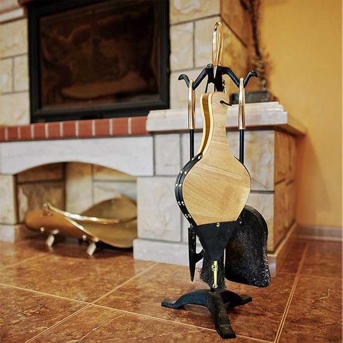 Fireplace Bellows Indoor 17"x 7.5" Large Wood Fire Blower - Image 4