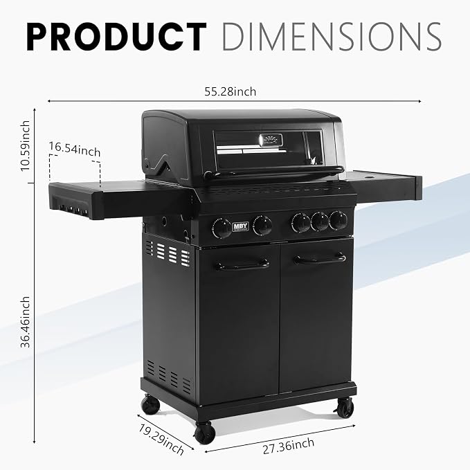 4 Burner Propane Grill, 50000 BTU BBQ Grill - Image 3