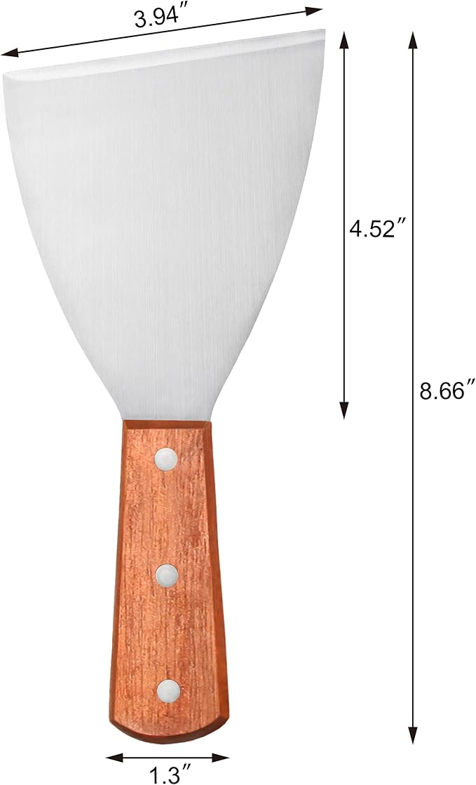 New Star Foodservice 38309 Wood Handle Slant Edge Grill Scrapers, 4 by 8.5-Inch - Image 2