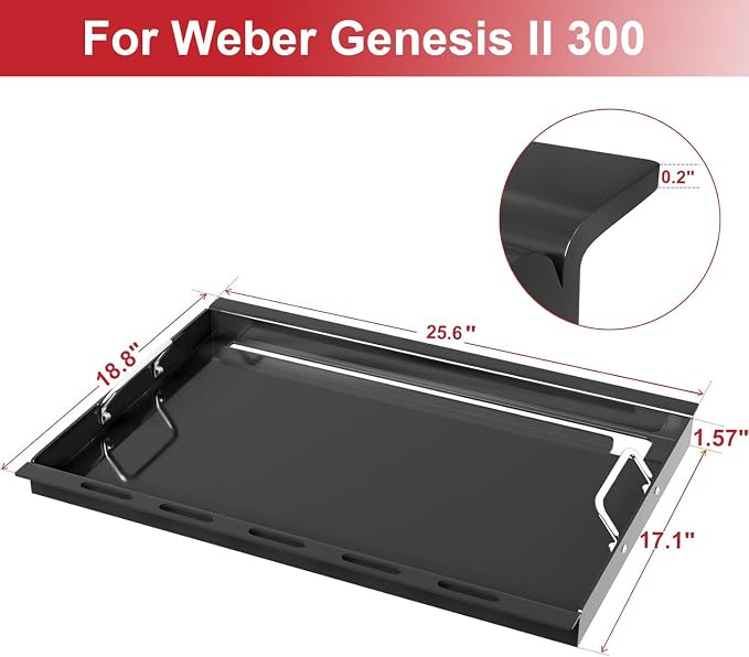 6788 Full Size Griddle for Weber Genesis II 300 Series Gas Grill, - Image 4