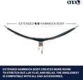 Camping Hammock with 9.5-Foot Nylon Body in Tan and Marine