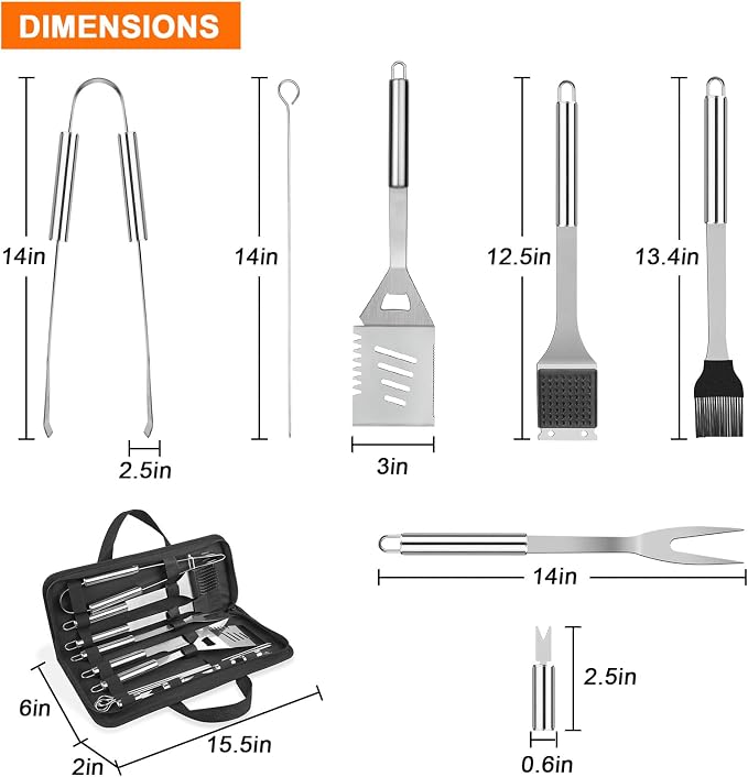 Anpro 21 PCS Grilling Accessories Grill Kit- Grill Set, Grilling Utensil Set - Image 7