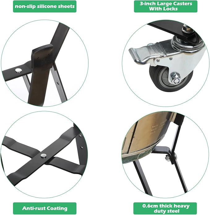 Rolling Cart Stand for Large Big Size Green Egg - Image 4