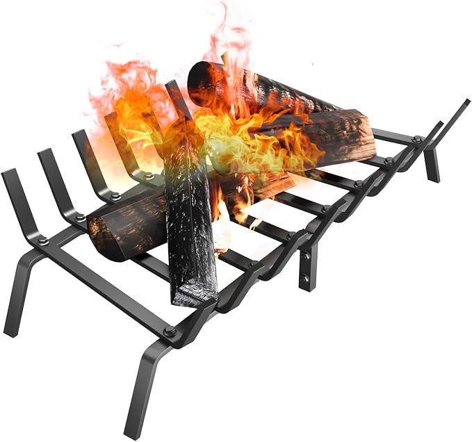 Heavy Duty 30Inch Fireplace Grate, Solid Steel Log Rack by DPZM