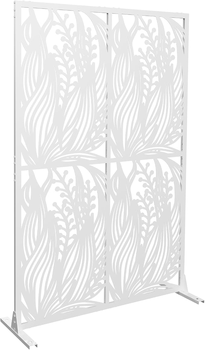 Metal Privacy Screen Room Divider 72" H x 45.3" W, Free Standing Decorative - Image 7
