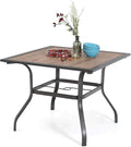 MFSTUDIO 37" Square Backyard Bistro Table Patio Dining Table Outdoor Furniture by MFSTUDIO