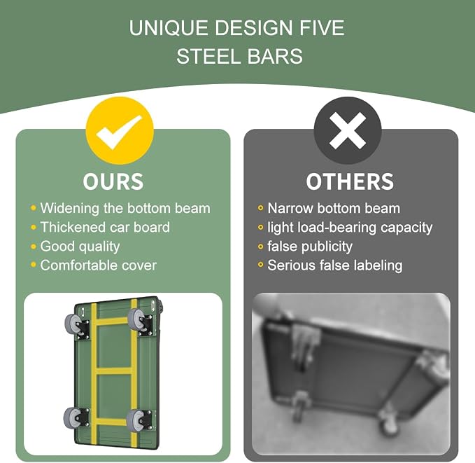 WUD Push Cart, Folding Mobile Platform Trolley, Thickened and Reinforced - Image 2