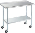 Stainless Steel Table for Prep & Work by ROCKPOINT