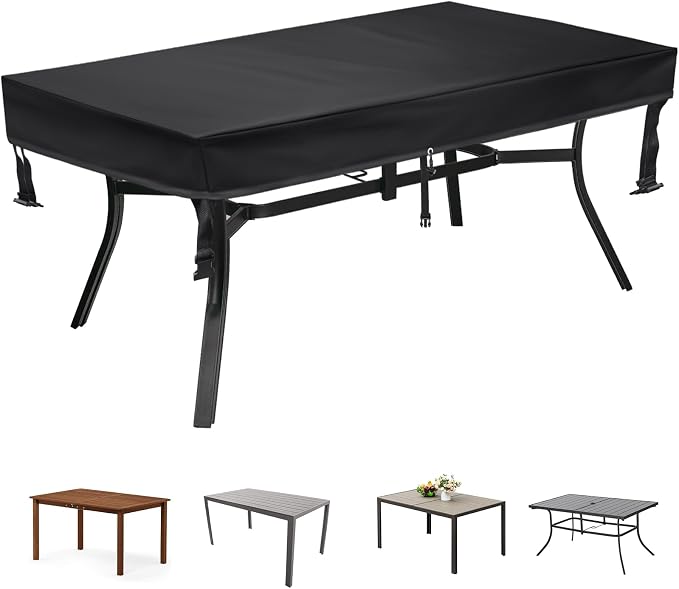 TOHONFOO Rectangular Patio Table Cover by TOHONFOO