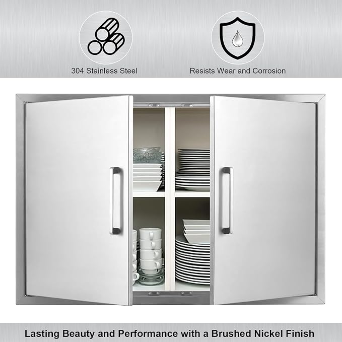 Outdoor Kitchen Door, Outdoor Kitchen Access Door, Stainless Steel BBQ Double - Image 5