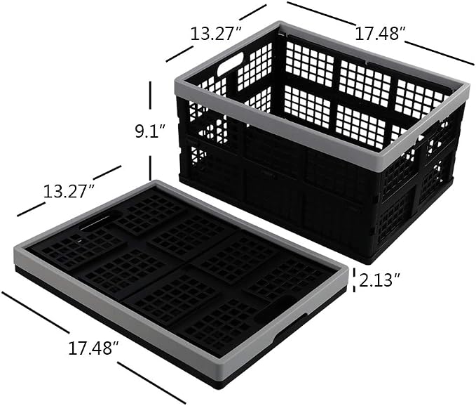 34-Liter Collapsible Storage Crates/Stackable Storage Container Basket - Image 2