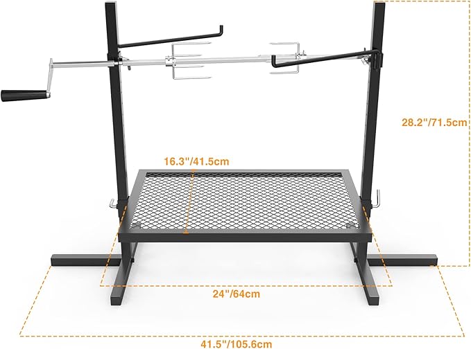 only fire Adjustable Grill Rotisserie System and Spit, Over Fire Camp Grill - Image 3