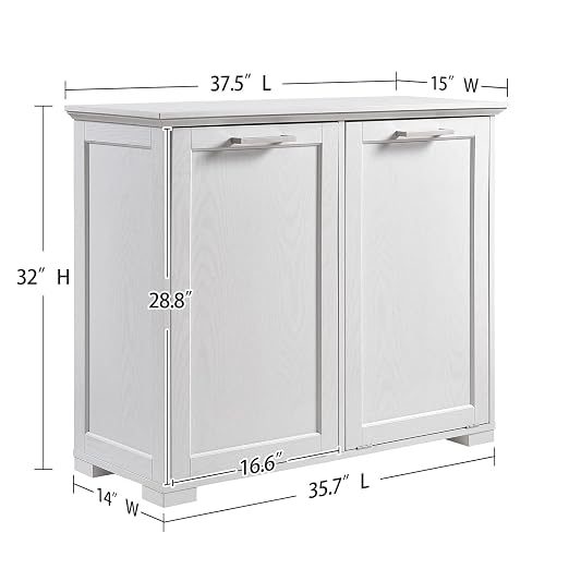 OLD CAPTAIN Double Tilt Out Trash Cabinet, Wooden Kitchen Garbage Can Free - Image 2