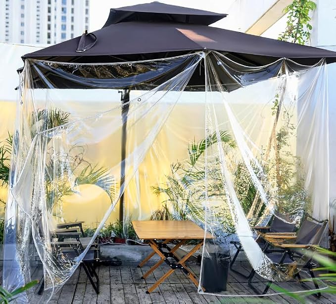 Clear Tarps Heavy Duty PVC, Transparent Tarp Durable Waterproof Dustproof - Image 2