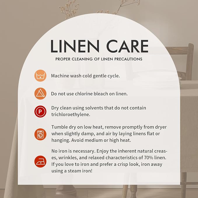 MIULEE Linen Cotton Blend Tablecloth Rectangle, Luxury Waterproof Stain - Image 8