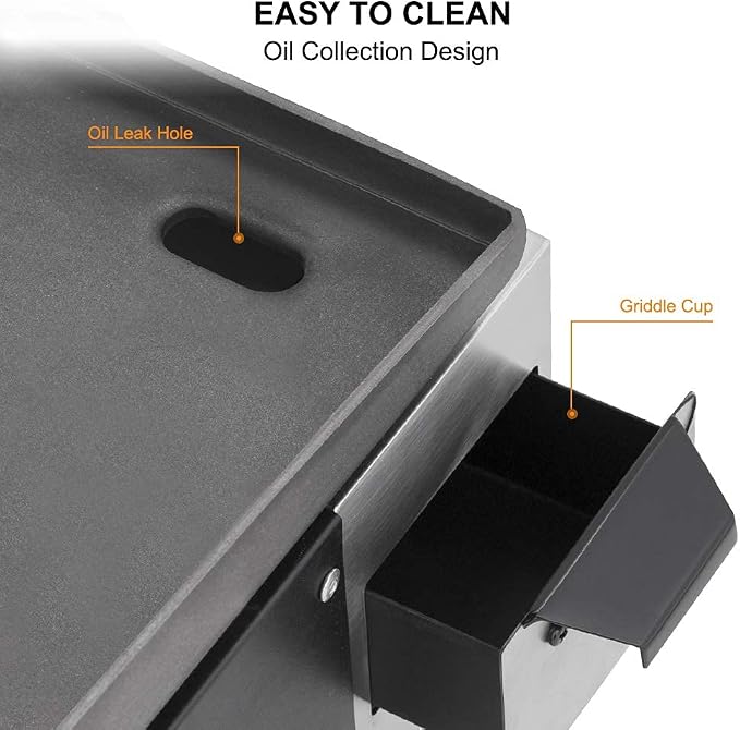Camplux Propane Gas Grill, Flat Top Grill Station - Image 6