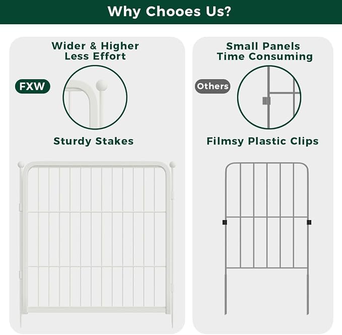 FXW Garden Fence Outdoor for The Yard – 40in x 72.9ft Heavy Duty Metal Animal - Image 5