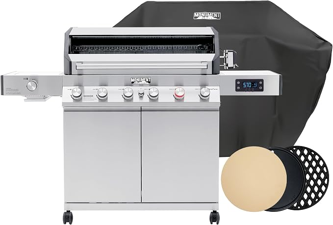 Monument Grills 6+1 Burner Smart Propane Gas Grill, Denali 605Pro Stainless by MonumentGrills