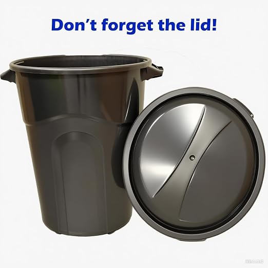 32 Gallon Heavy Duty Plastic Outdoor Trash Can - Image 9