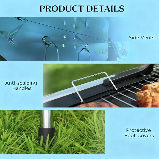 Folding Charcoal BBQ Grill - Image 4