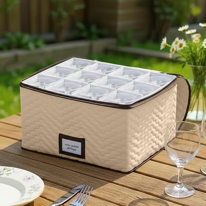 Wine Glass Storage Box with Dividers - Image 2