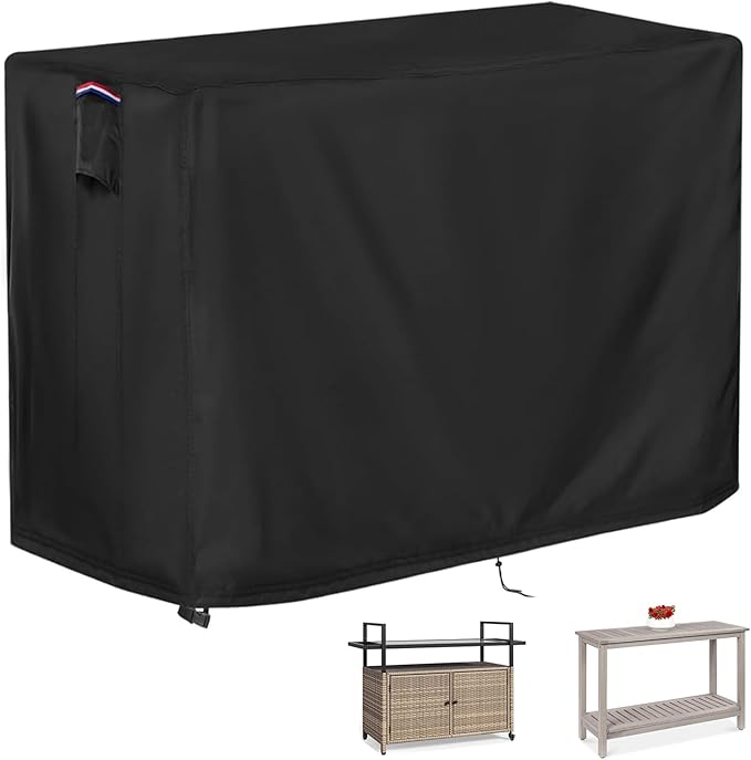 Outdoor Table Cover for Outdoor Buffet Table, 50 inch Waterproof Bar Height by PatioFurnitureCover