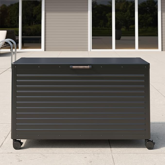 MIRADOR 134 Gallon Outdoor Storage Box Waterproof, Metal Deck Box - Image 5