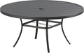 VICLLAX Round Patio Dining Table, Metal Outdoor Dining Table by HOME