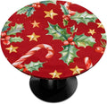 Christmas Ruffle Star Candy Round Table Cloth Cover, Elastic Edge Waterproof by ModaQua