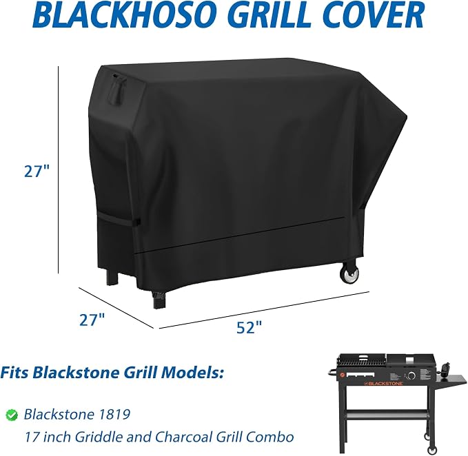 Grill Cover for Blackstone Duo 17" Griddle and Grill Combo 1819, Heavy Duty - Image 2