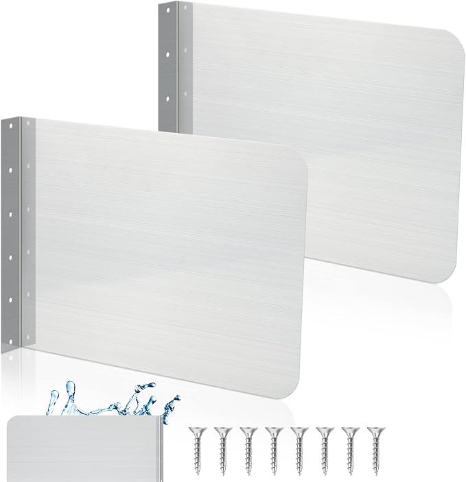 Therwen 2 Pcs Stainless Steel Side Splash Guard by Therwen